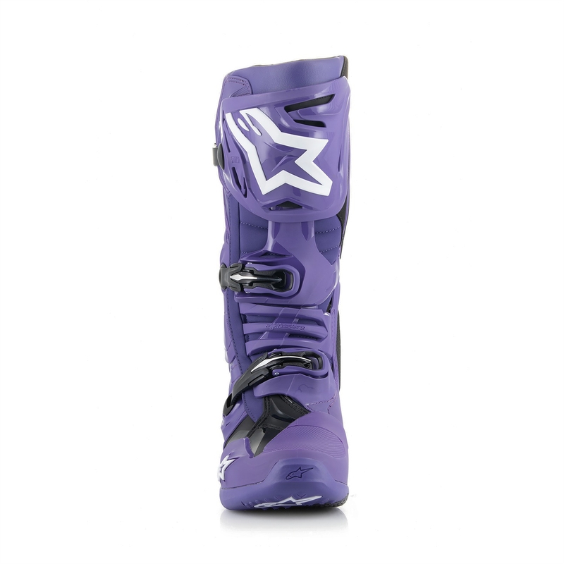 Мотоциклетни ботуши Alpinestars Tech 10, лилаво-черно-бели