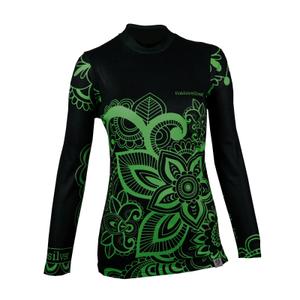 Дамска термо риза nanosilver® Flower green - дълъг ръкав