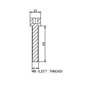 Adaptér na zpětné zrcátko PUIG ADAPTER REAR MIRROR HI-TECH M10 TO M8 LEFT THREAD černý to handlebar