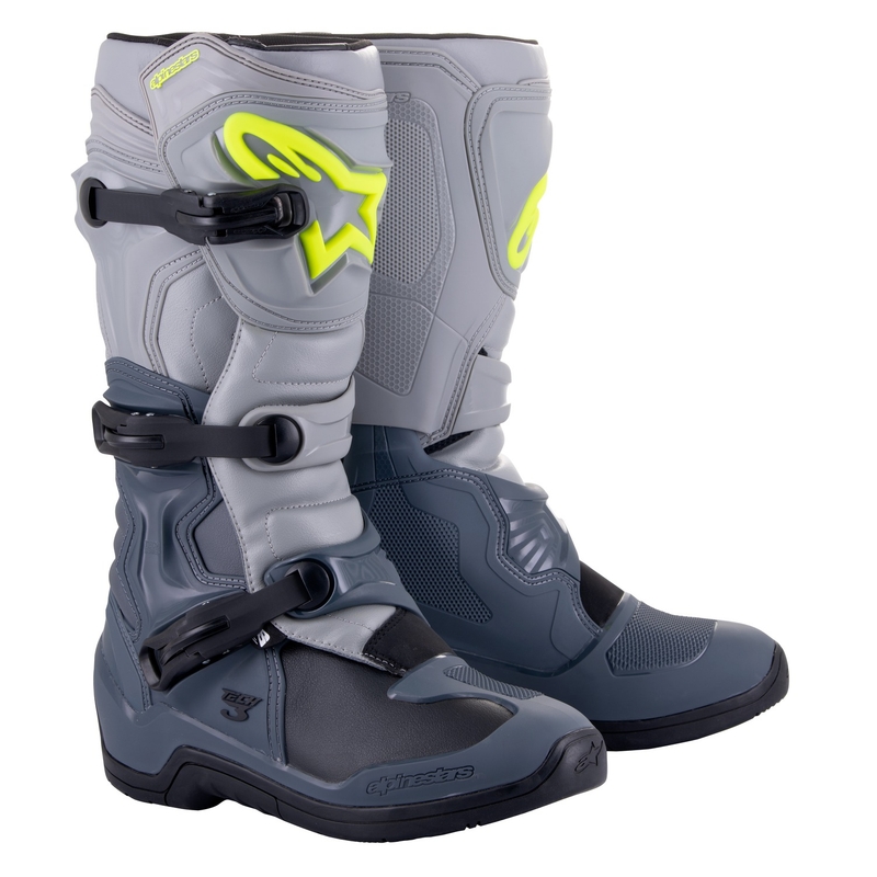 Alpinestars Tech 3 light grey-black-fluo yellow мотоциклетни ботуши