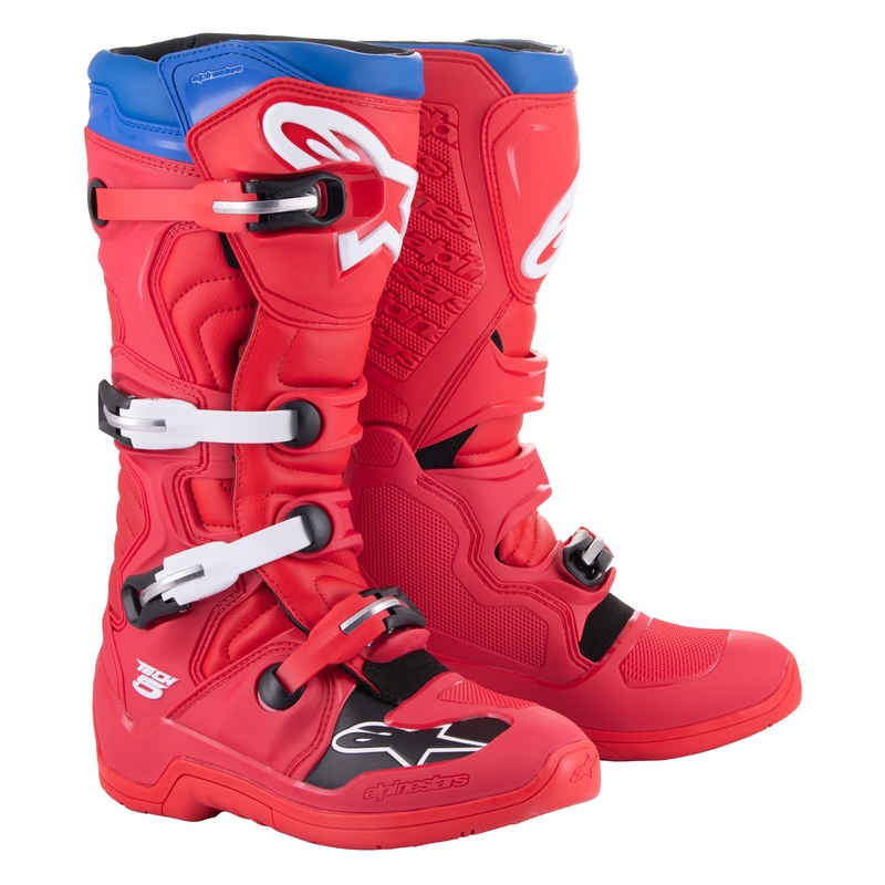 Мотоциклетни ботуши Alpinestars Tech 5 червено-синьо-бяло-черно