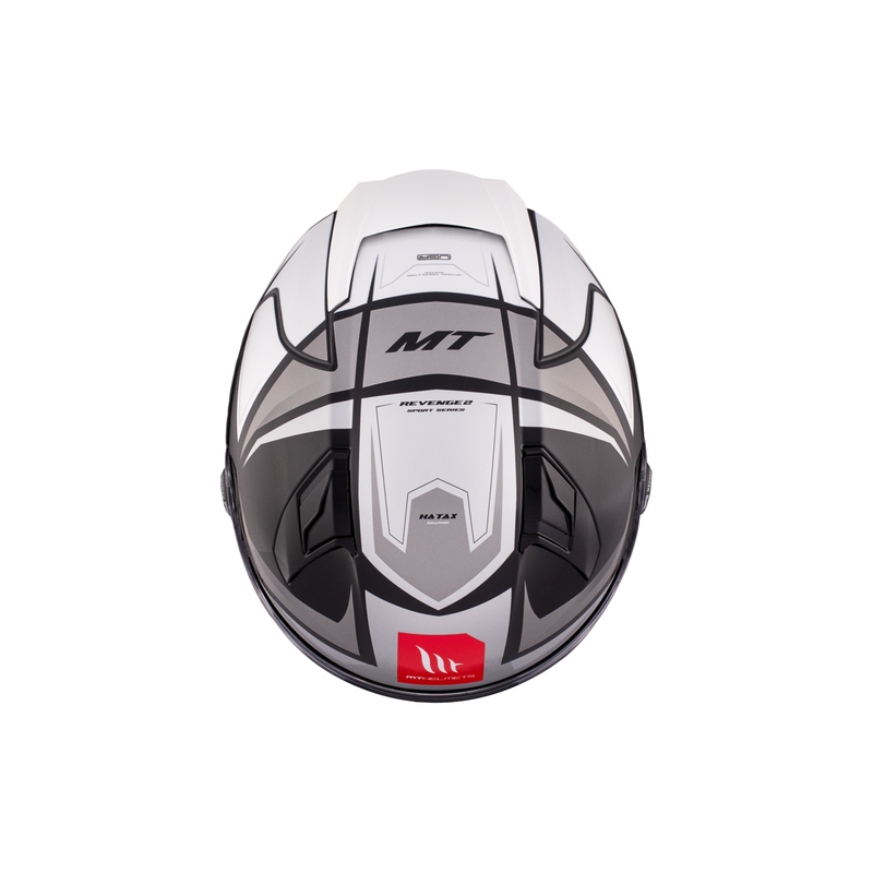 MT REVENGE 2 S HATAX B2 черно-сиво-бяла интегрална мотоциклетна каска