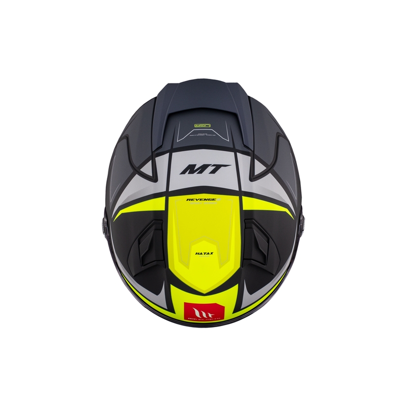 MT REVENGE 2 S HATAX C3 черно-сиво-жълта интегрална мотоциклетна каска