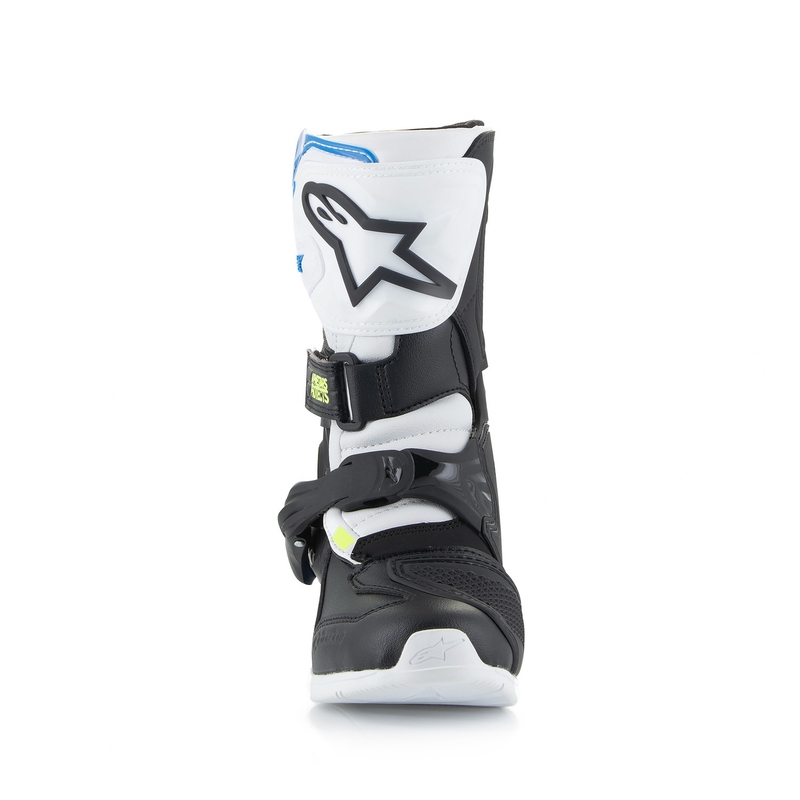 Детски мотоциклетни ботуши Alpinestars Tech 3S, бяло-черно-синьо