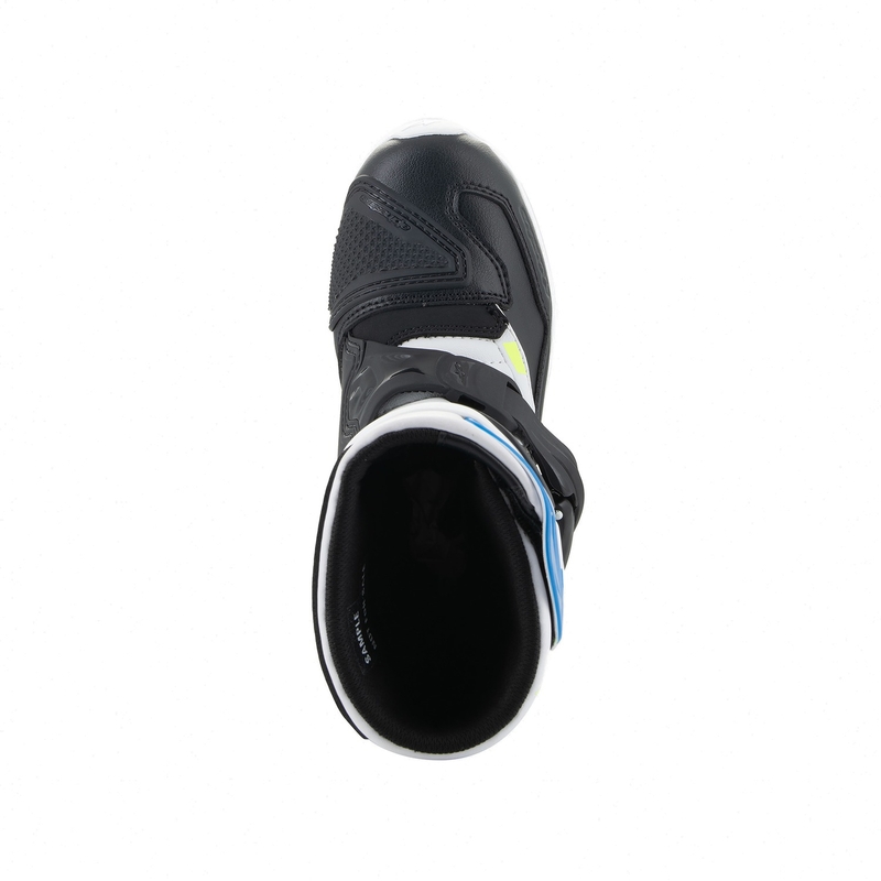 Детски мотоциклетни ботуши Alpinestars Tech 3S, бяло-черно-синьо