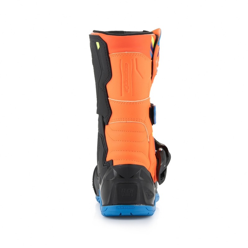 Alpinestars Tech 3S Kids Fluo Orange-Blue-Fluo Yellow-Black Мотоциклетни ботуши за деца