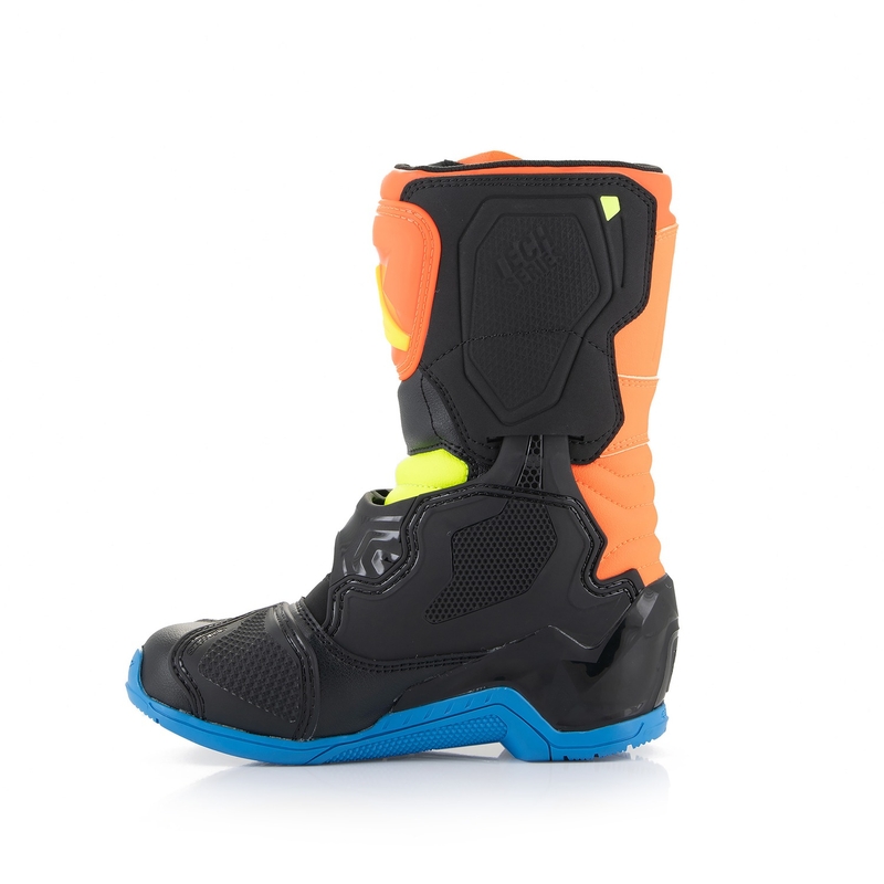 Alpinestars Tech 3S Kids Fluo Orange-Blue-Fluo Yellow-Black Мотоциклетни ботуши за деца