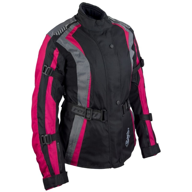 Дамско мото яке Roleff Estretta black-pink-grey