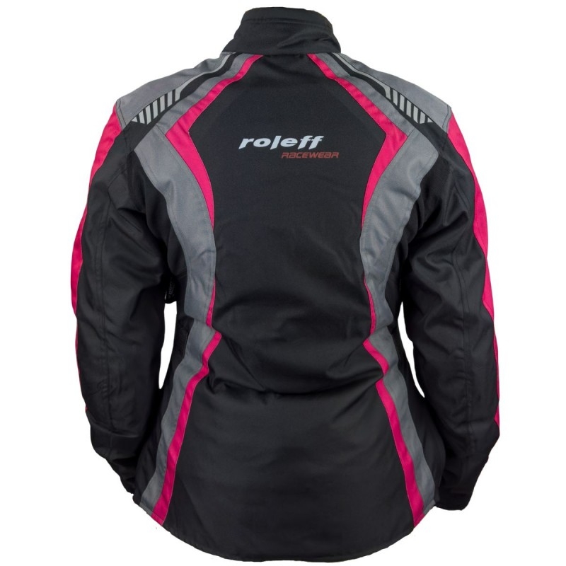 Дамско мото яке Roleff Estretta black-pink-grey