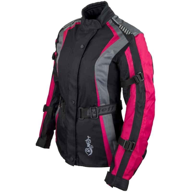Дамско мото яке Roleff Estretta black-pink-grey