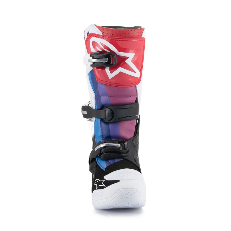 Детски мотокрос ботуши Alpinestars Tech 7 S, бяло-черно-червено-синьо-лилаво