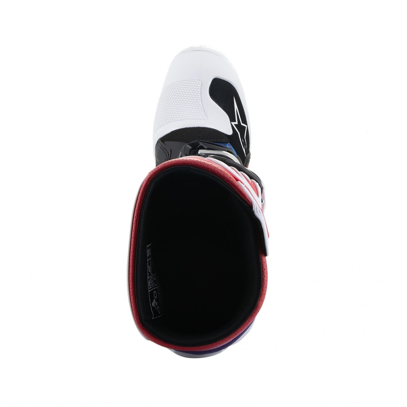 Детски мотокрос ботуши Alpinestars Tech 7 S, бяло-черно-червено-синьо-лилаво