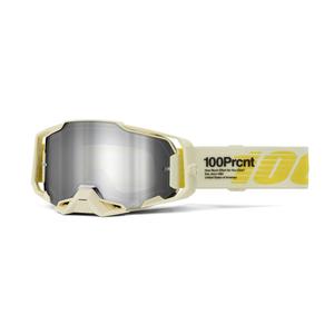 Очила за мотокрос 100% ARMEGA Barely gold (mirrored silver plexi)