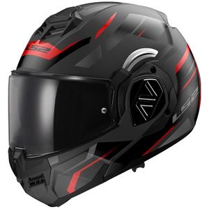 Обръщаща се мотоциклетна каска LS2 FF906 Advant Kuka черно-червена матова