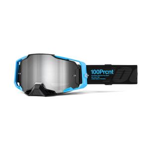 Очила за мотокрос 100% ARMEGA Barely 2 blue-black (огледален сребърен плексиглас)
