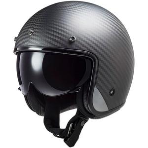 Отворена мотоциклетна каска LS2 OF601 Bob II Carbon Solid Black Matte