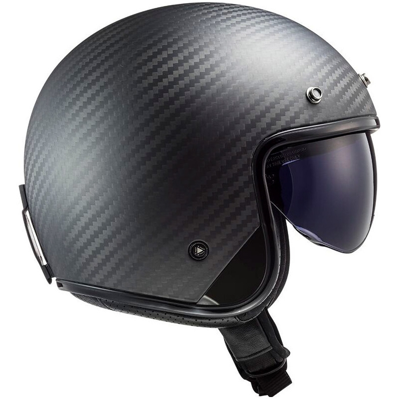 Отворена мотоциклетна каска LS2 OF601 Bob II Carbon Solid Black Matte