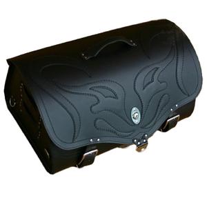 RSA K22 Black Demon черна кожена чанта за мотоциклет 42 л
