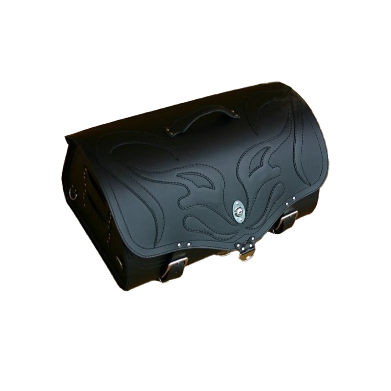 RSA K22 Black Demon черна кожена чанта за мотоциклет 42 л