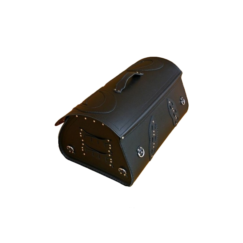 RSA K22 Black Demon черна кожена чанта за мотоциклет 42 л