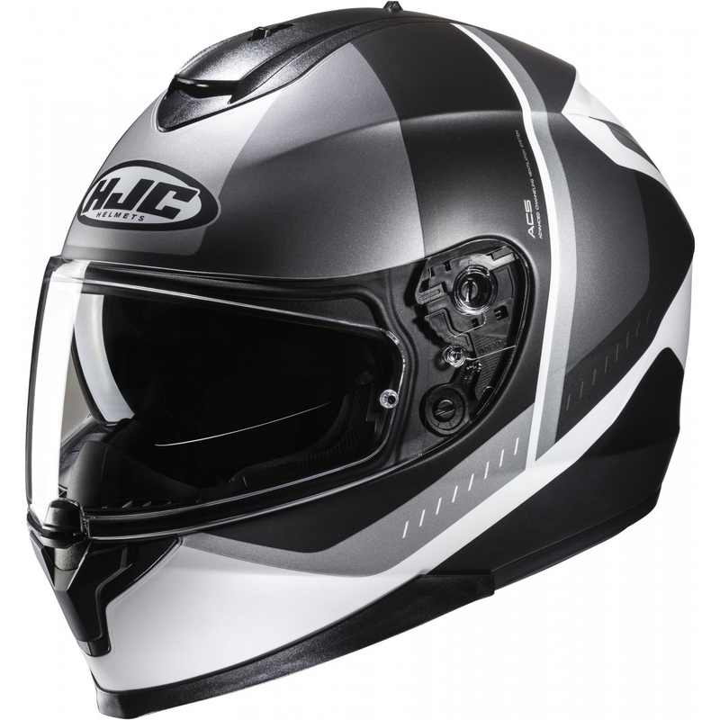 Интегрална мотоциклетна каска HJC C70N Alia MC5SF черно-сиво-бяла