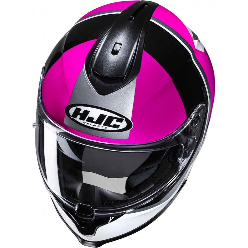 Интегрална мотоциклетна каска HJC C70N Alia MC8 черно-бяло-розова