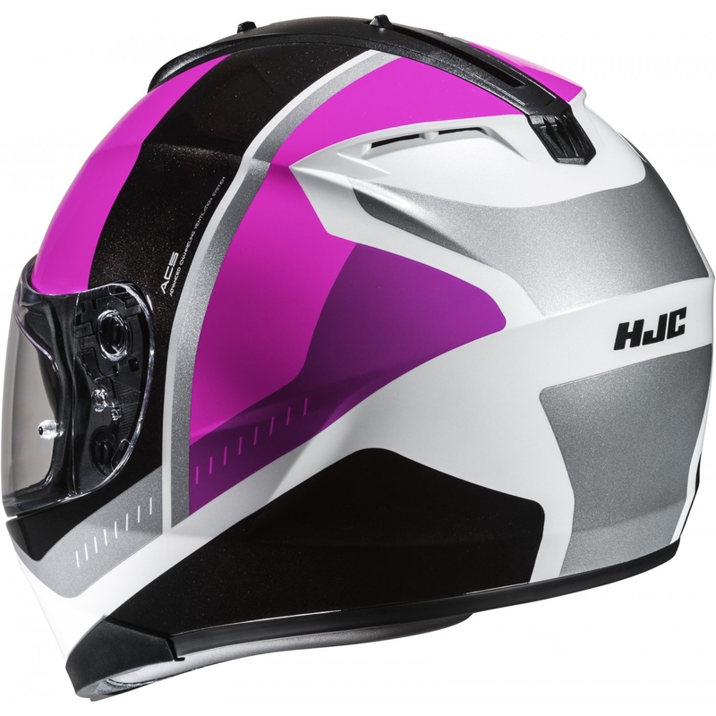 Интегрална мотоциклетна каска HJC C70N Alia MC8 черно-бяло-розова