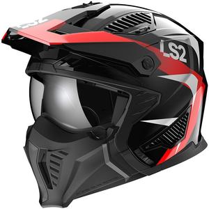 Каска за мотоциклет LS2 OF606 Drifter Triality черно-червена