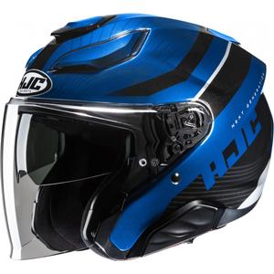 Отворена мотоциклетна каска HJC F31 Naby MC2 черно-синя