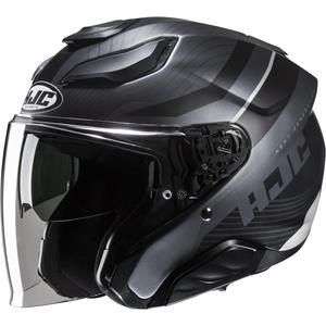 Отворена мотоциклетна каска HJC F31 Naby MC5SF сиво-черна