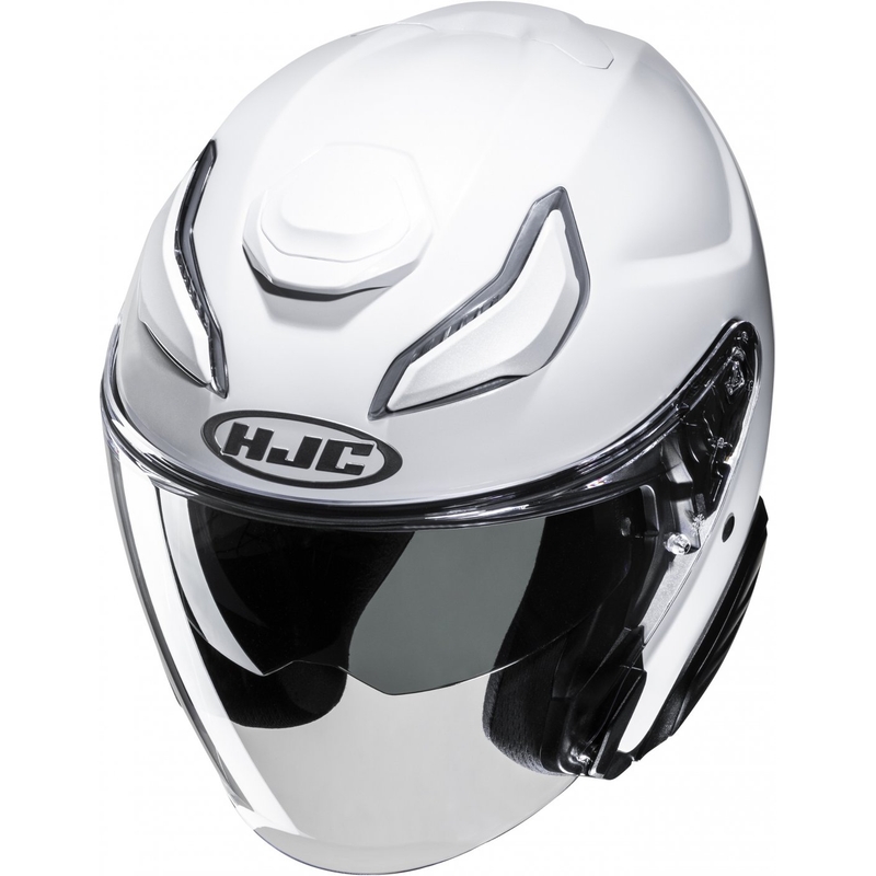 Отворена мотоциклетна каска HJC F31 Solid pearl white