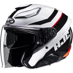Отворена мотоциклетна каска HJC F31 Naby MC1 бяло-черно-червена