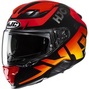 Интегрална мотоциклетна каска HJC F71 Bard MC1 черно-червено-оранжева