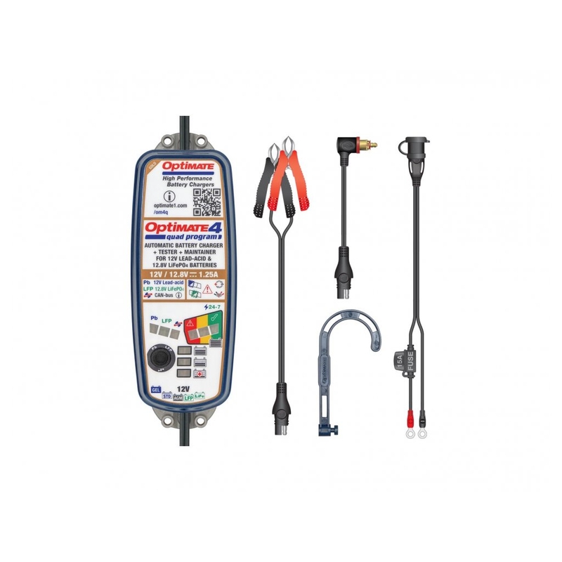 Nabíječka baterií TecMate- Optimate 4 QUAD PROGRAM CAN-BUS PREMIUM 12V/12.8-1.25A