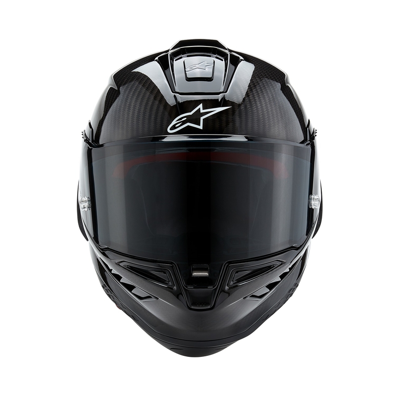 Мотоциклетна каска с пълно лице Alpinestars Supertech R-10 Solid въглеродно черно