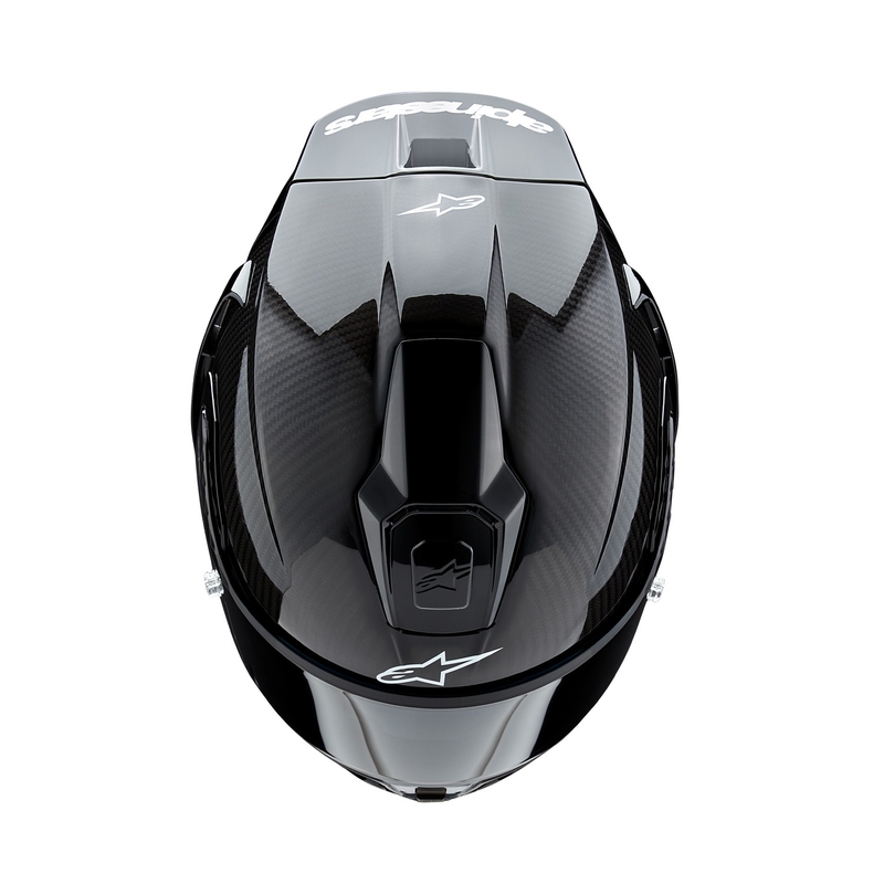 Мотоциклетна каска с пълно лице Alpinestars Supertech R-10 Solid въглеродно черно