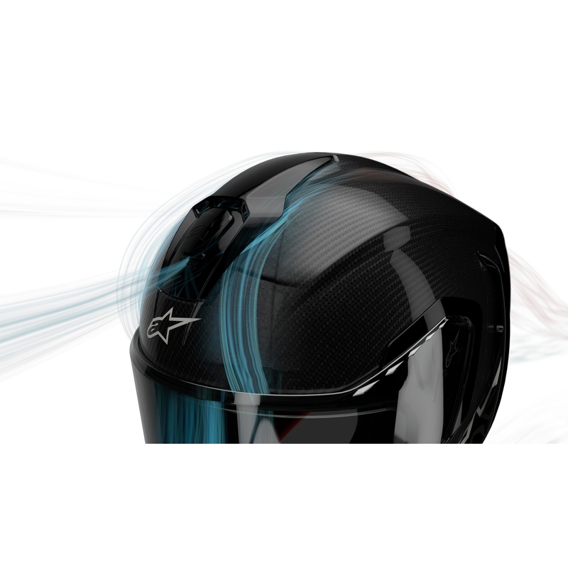 Мотоциклетна каска с пълно лице Alpinestars Supertech R-10 Solid въглеродно черно