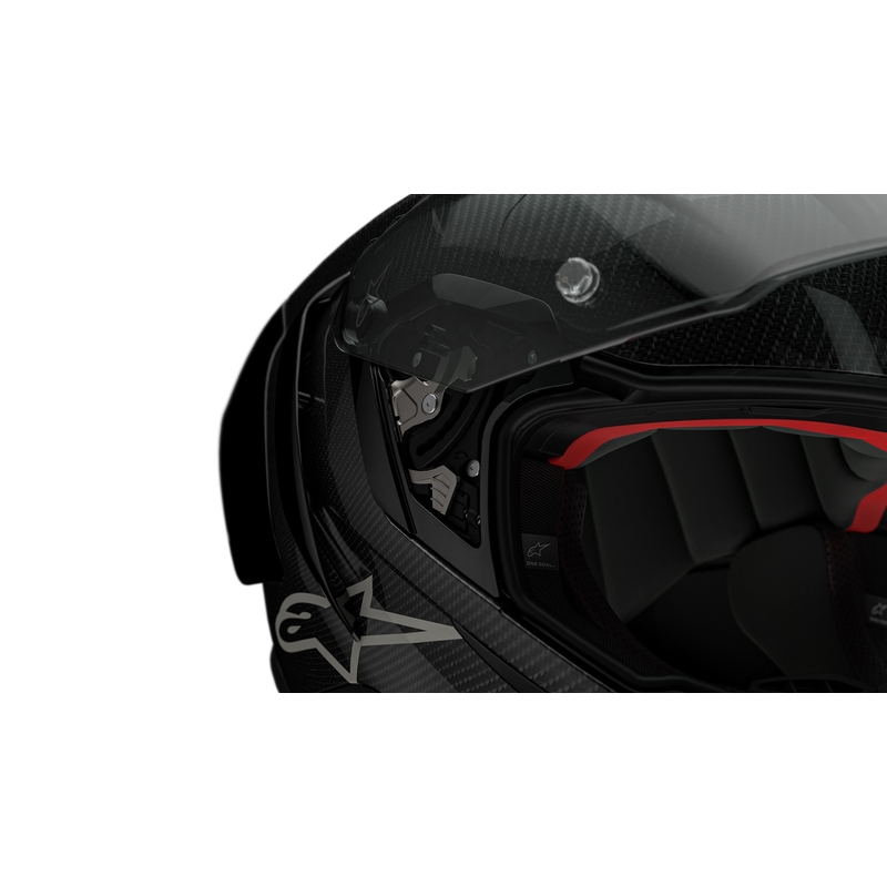 Мотоциклетна каска с пълно лице Alpinestars Supertech R-10 Solid въглеродно черно