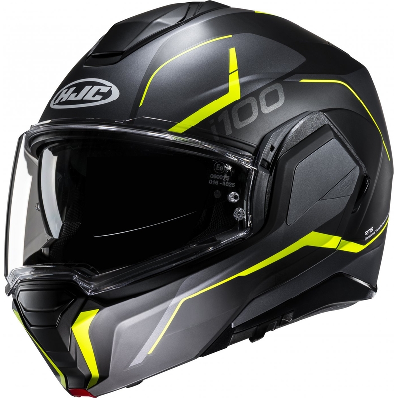 HJC i100 Lorix MC3HSF черно-сиво-жълта обръщаща се мотоциклетна каска