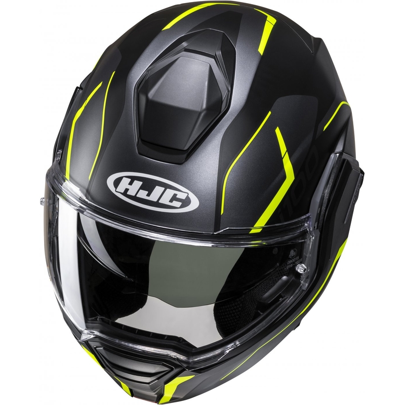 HJC i100 Lorix MC3HSF черно-сиво-жълта обръщаща се мотоциклетна каска