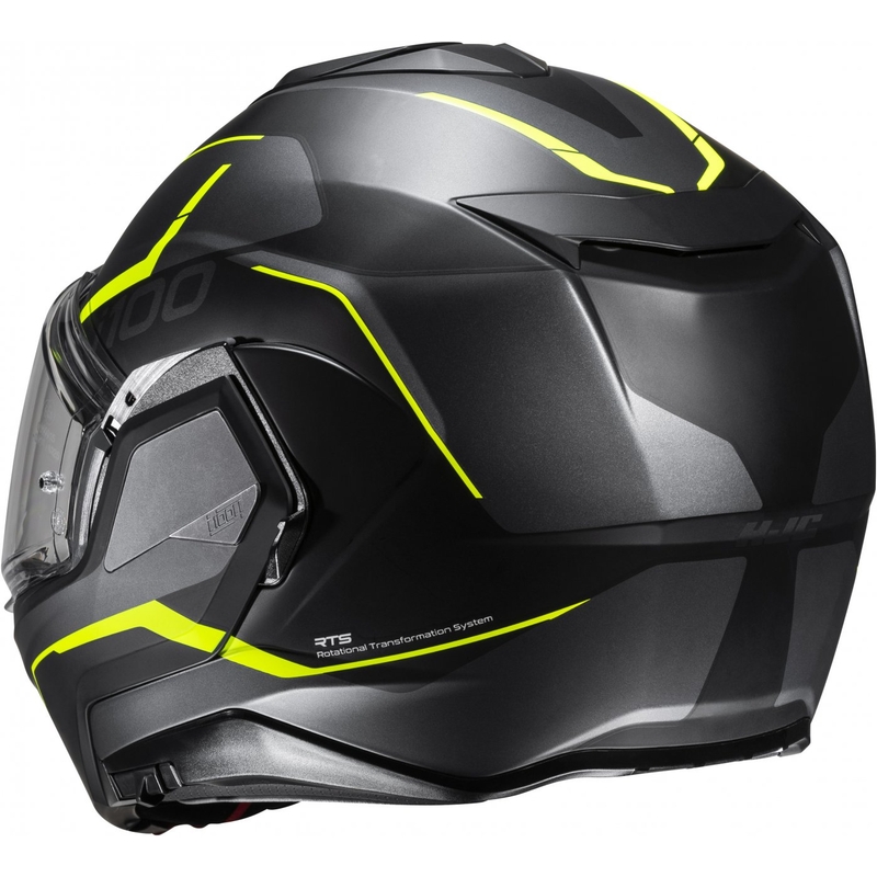 HJC i100 Lorix MC3HSF черно-сиво-жълта обръщаща се мотоциклетна каска
