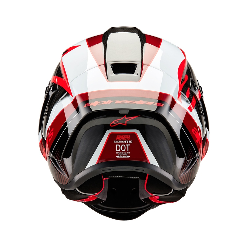 Alpinestars Supertech R-10 Team карбонова червено-бяла интегрална мотоциклетна каска