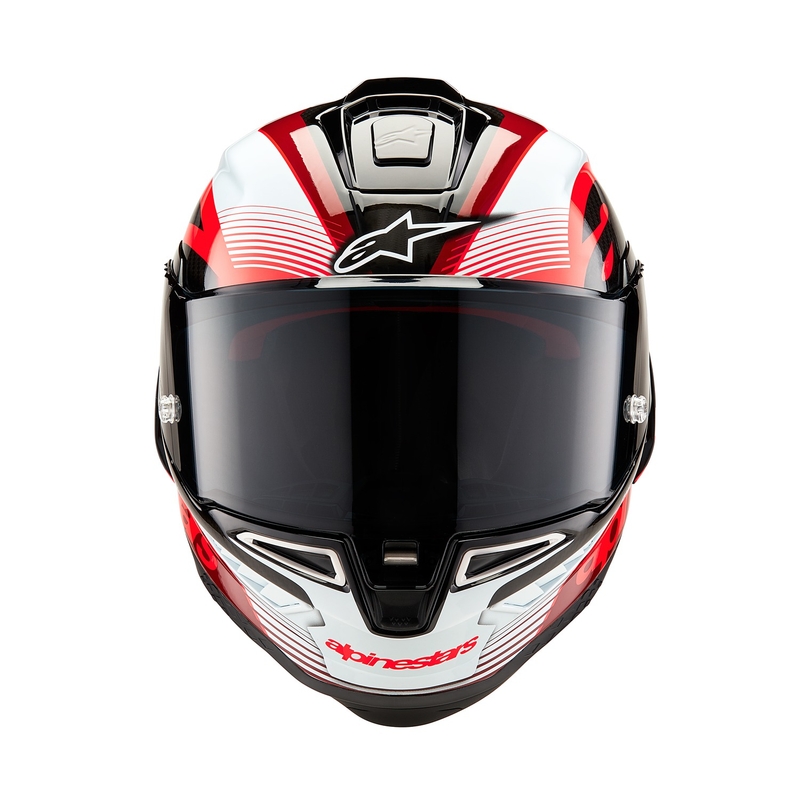Alpinestars Supertech R-10 Team карбонова червено-бяла интегрална мотоциклетна каска