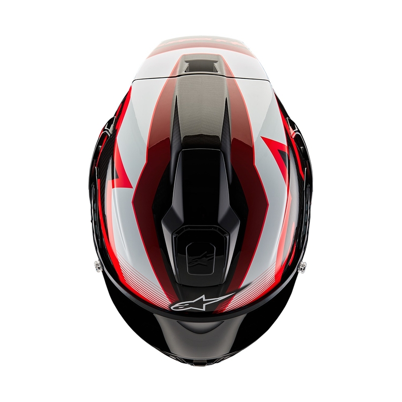 Alpinestars Supertech R-10 Team карбонова червено-бяла интегрална мотоциклетна каска