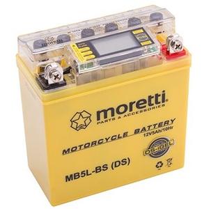 Неподдържаща се гелова батерия Moretti MB5L-BS, 12V 5Ah с измервател на напрежението