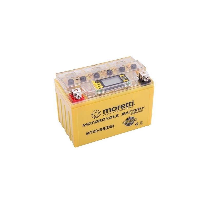 Гел-акумулатор без поддръжка Moretti MTX9-BS, 12V 8Ah с измервател на напрежението