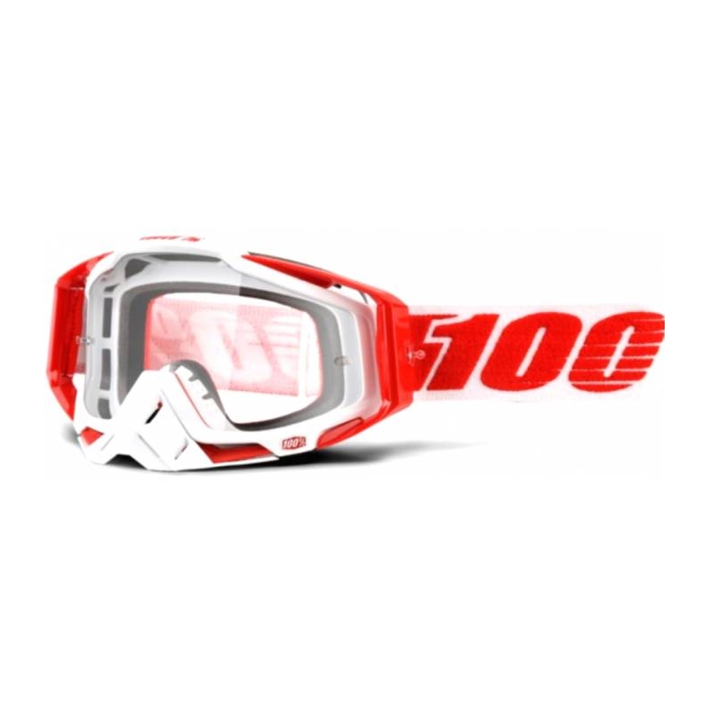 Brýle 100% Racecraft Bilal červeno-bílé (čiré plexi)