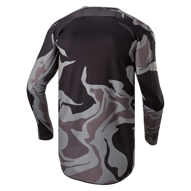 Тактическо трико за мотокрос Alpinestars Racer сиво камуфлажно-флуо жълто-черно