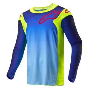 Фланелка за мотокрос Alpinestars Racer Hoen fluo жълто-синьо-червено
