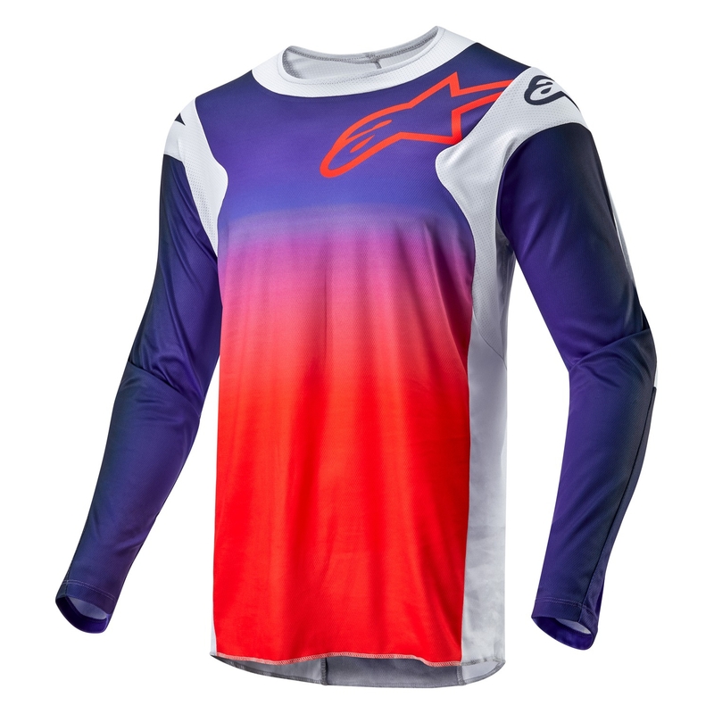 Мотокрос фланелка Alpinestars Racer Hoen сиво-синьо-оранжева